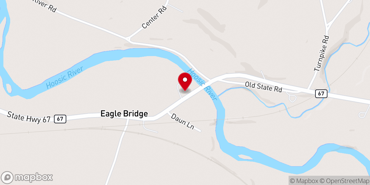 Map showing location of Eagle Bridge United Methodist Church