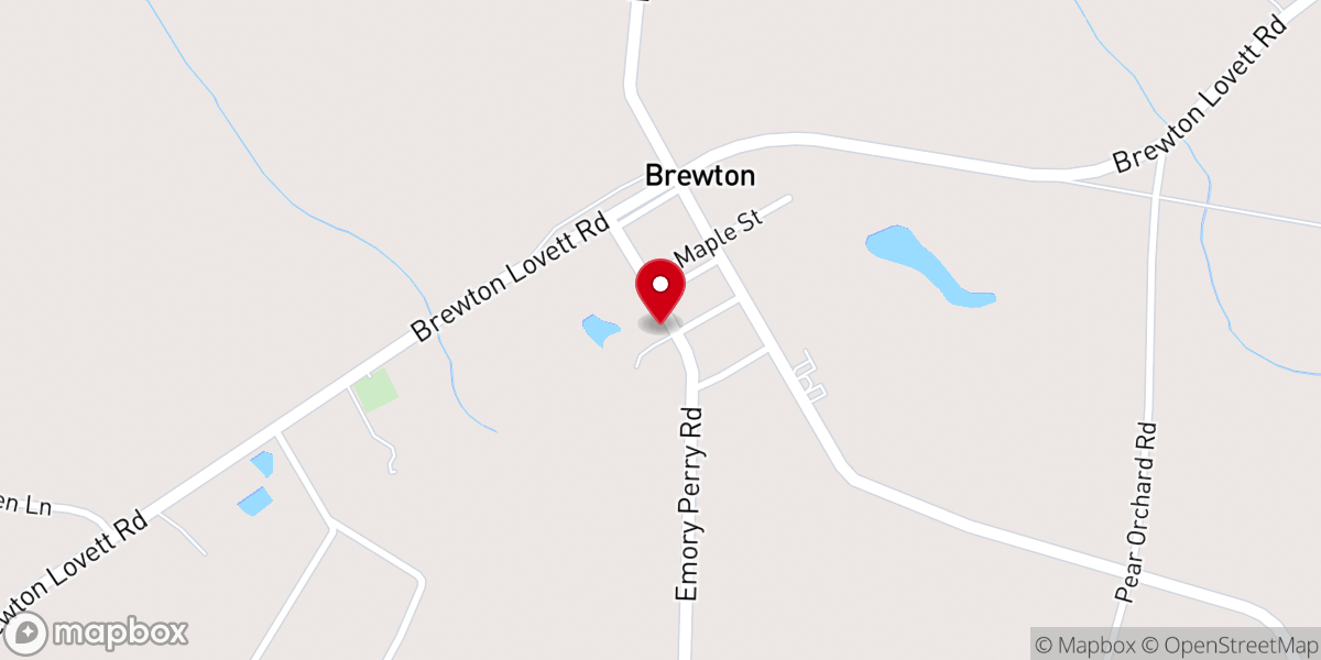Map showing location of Brewton Methodist Church