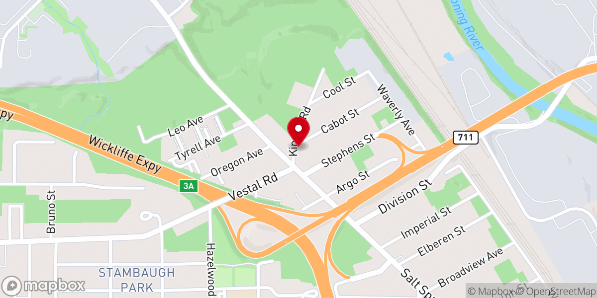 Map showing location of Gethsemane Baptist Church