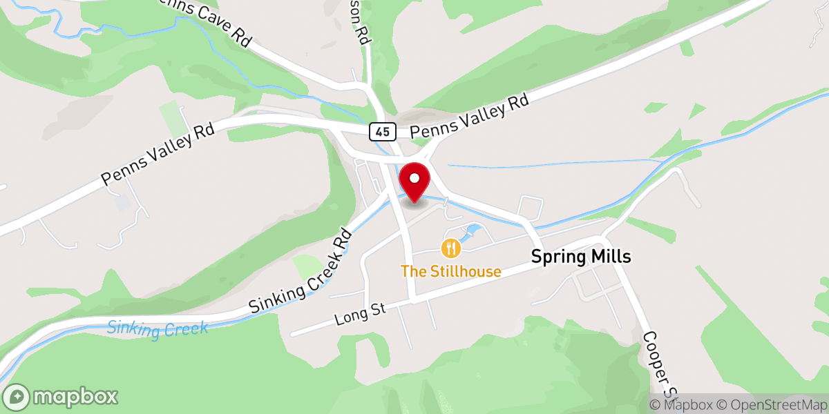 Map showing location of Spring Mills Faith United Methodist Church