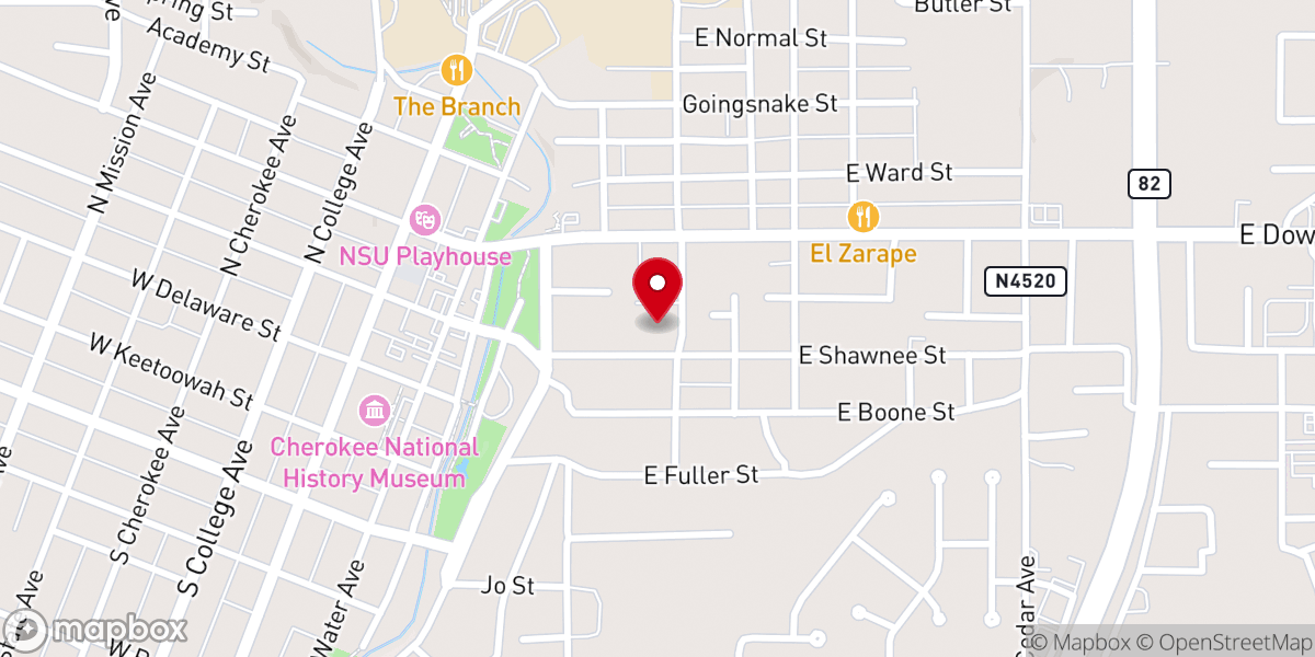 Map showing location of First Presbyterian Church