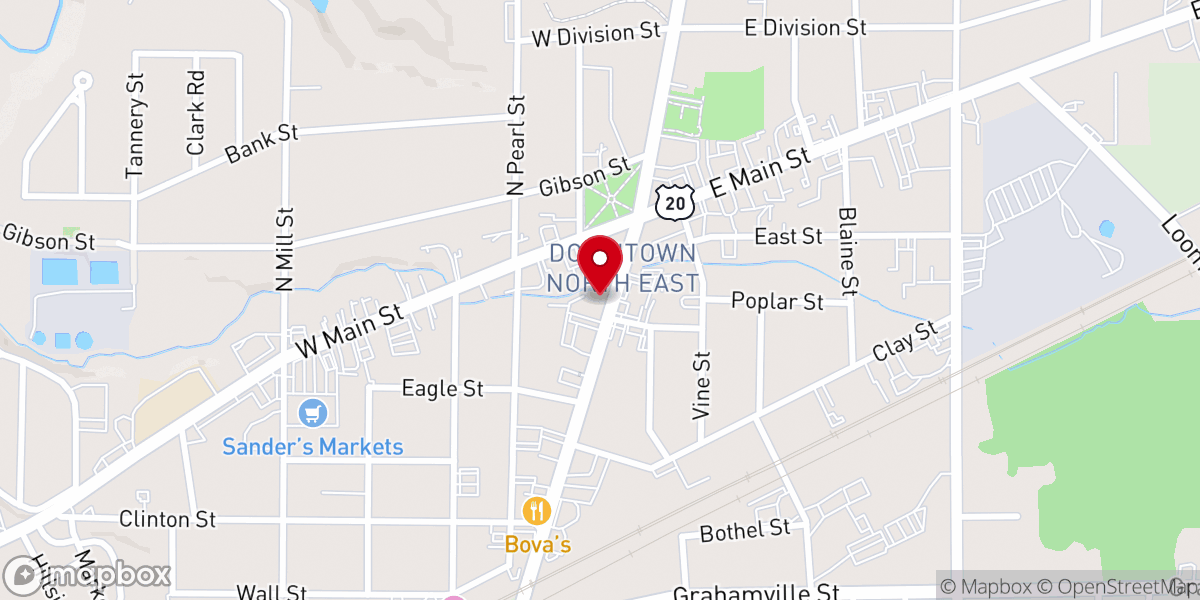 Map showing location of First Baptist Church