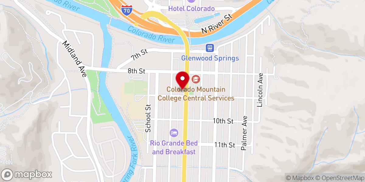 Map showing location of Calvary Chapel Glenwood Springs