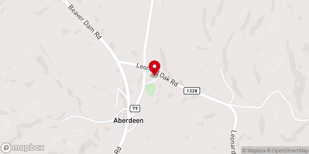 Map showing location of Aberdeen Baptist Church