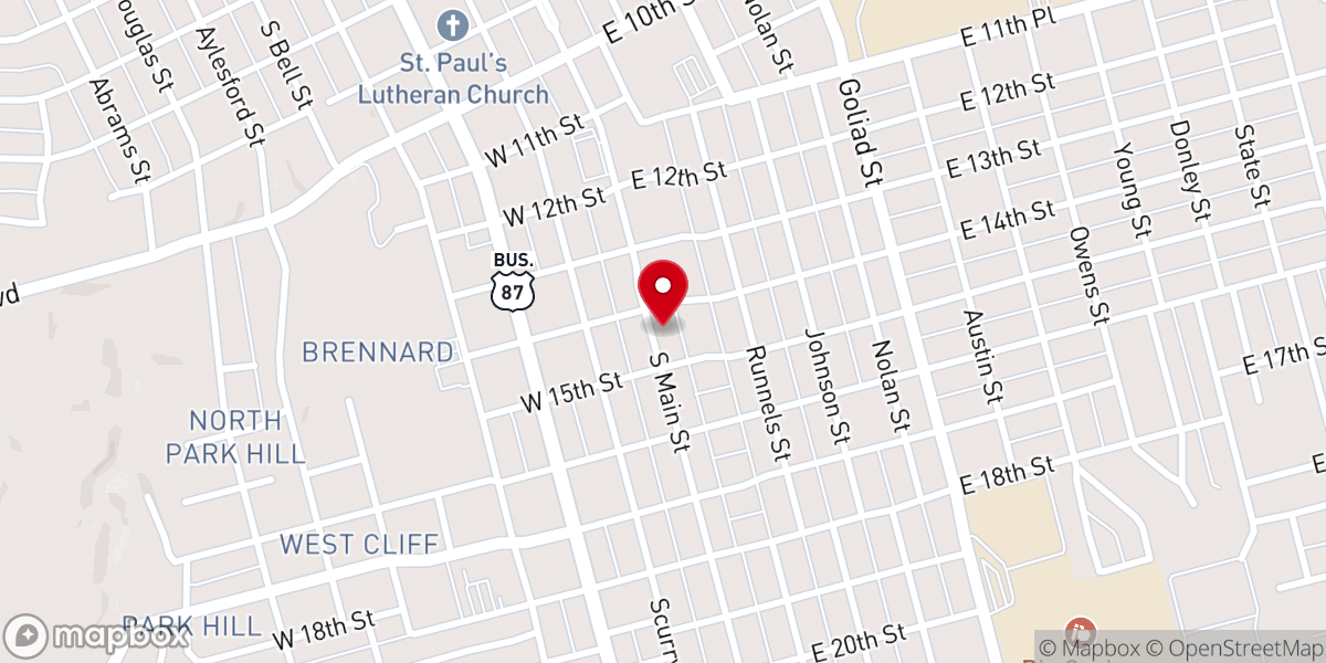 Map showing location of 14th and Main Church of Christ