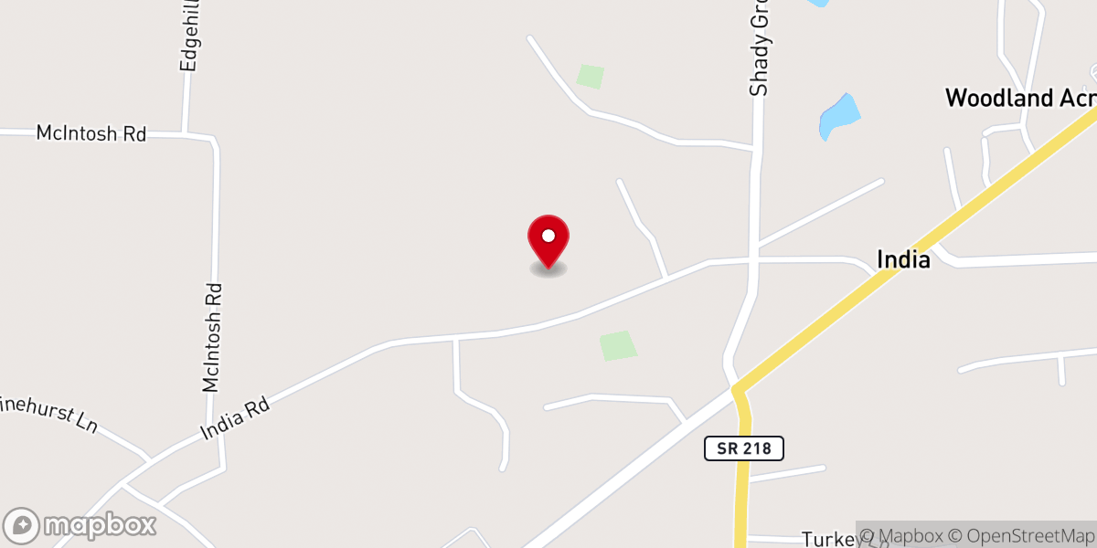 Map showing location of Nelson Creek Church