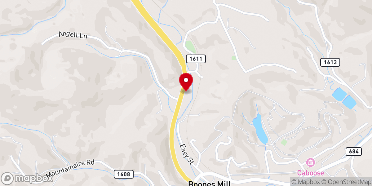 Map showing location of Boones Mill Church-Brethren