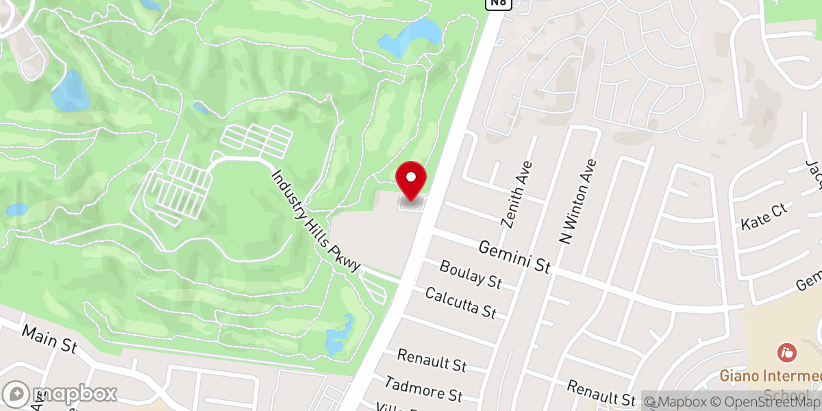 Map showing location of Hillside Southern Baptist Church