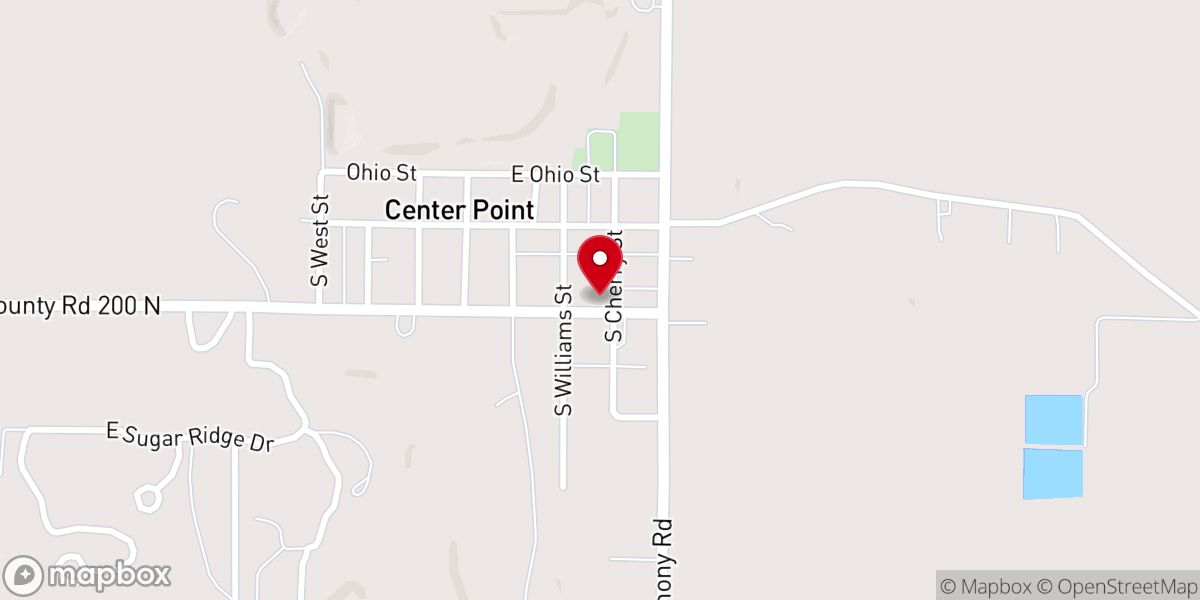 Map showing location of Center Point United Methodist Church