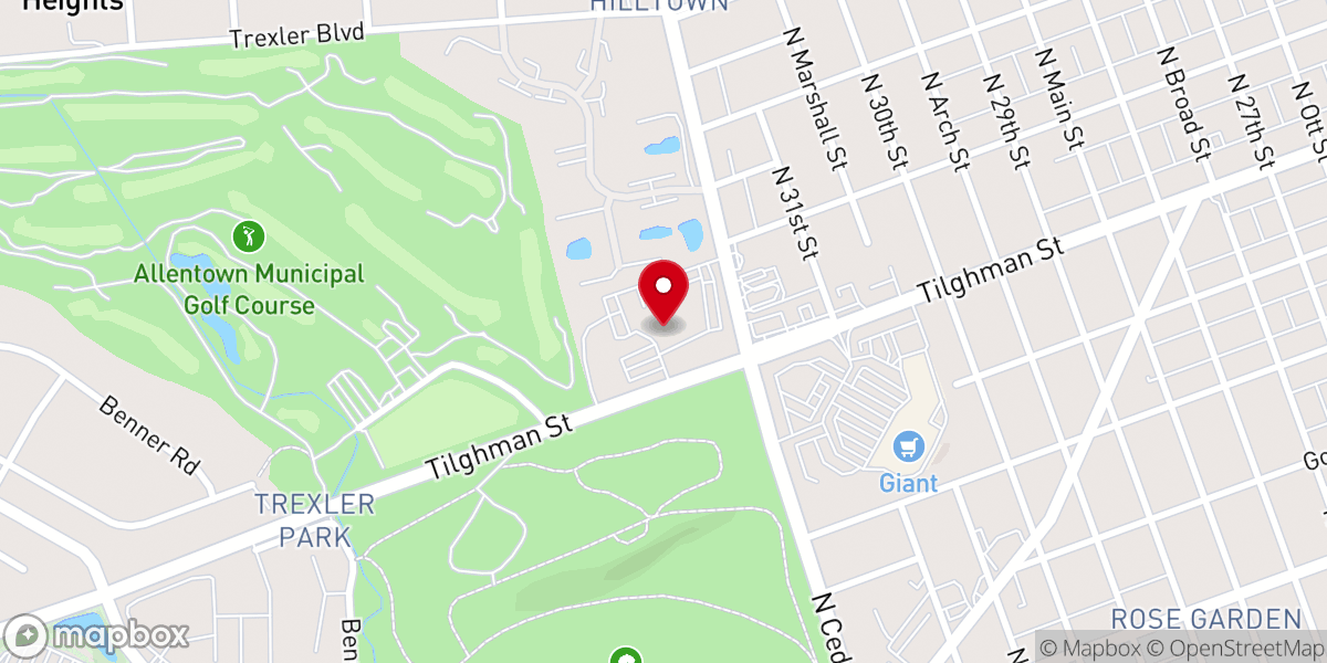 Map showing location of First Presbyterian Church