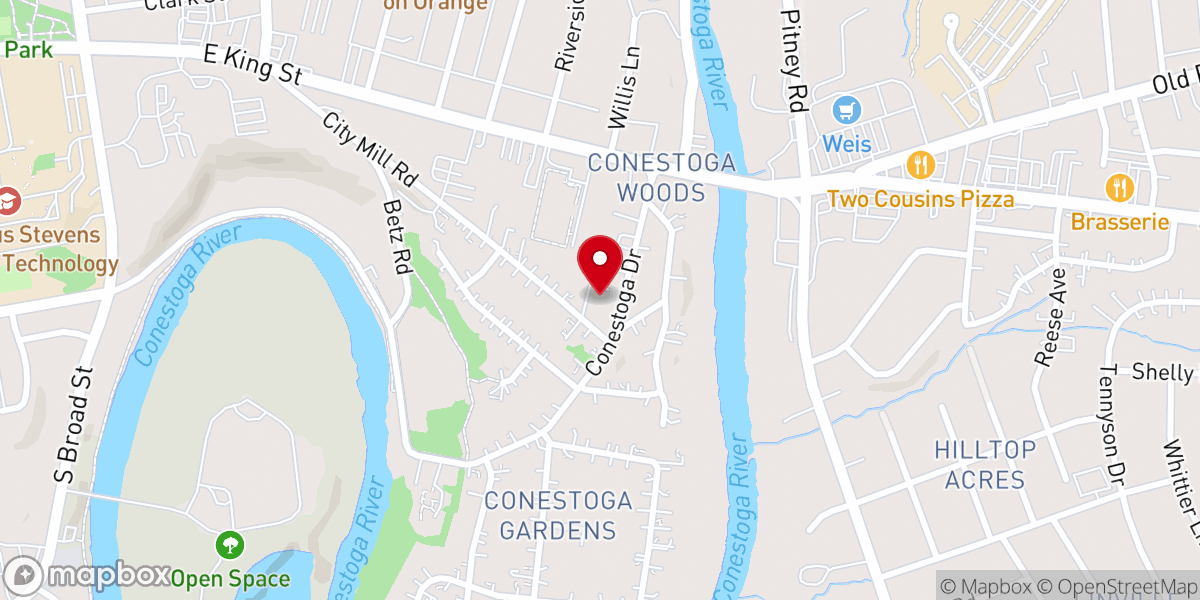 Map showing location of Lancaster Seventh-day Adventist Church