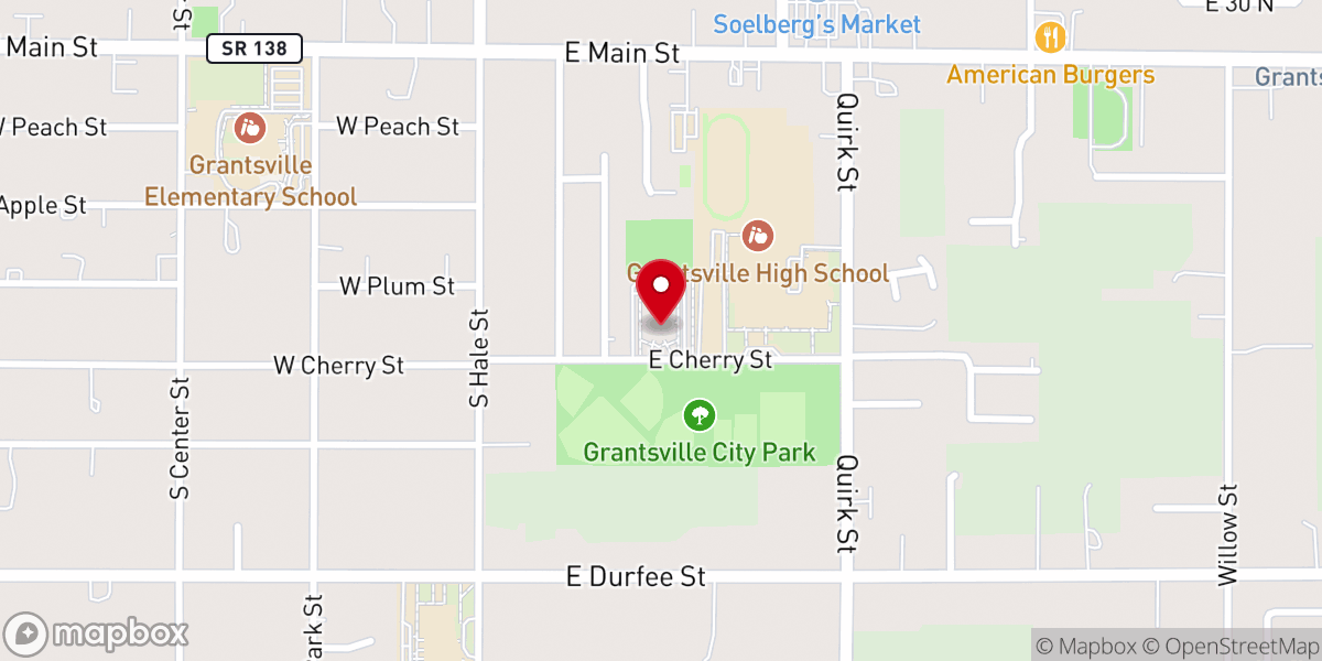 Map showing location of Grantsville West Stake Center
