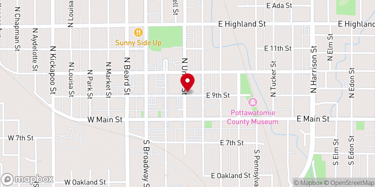 Map showing location of Salvation Army