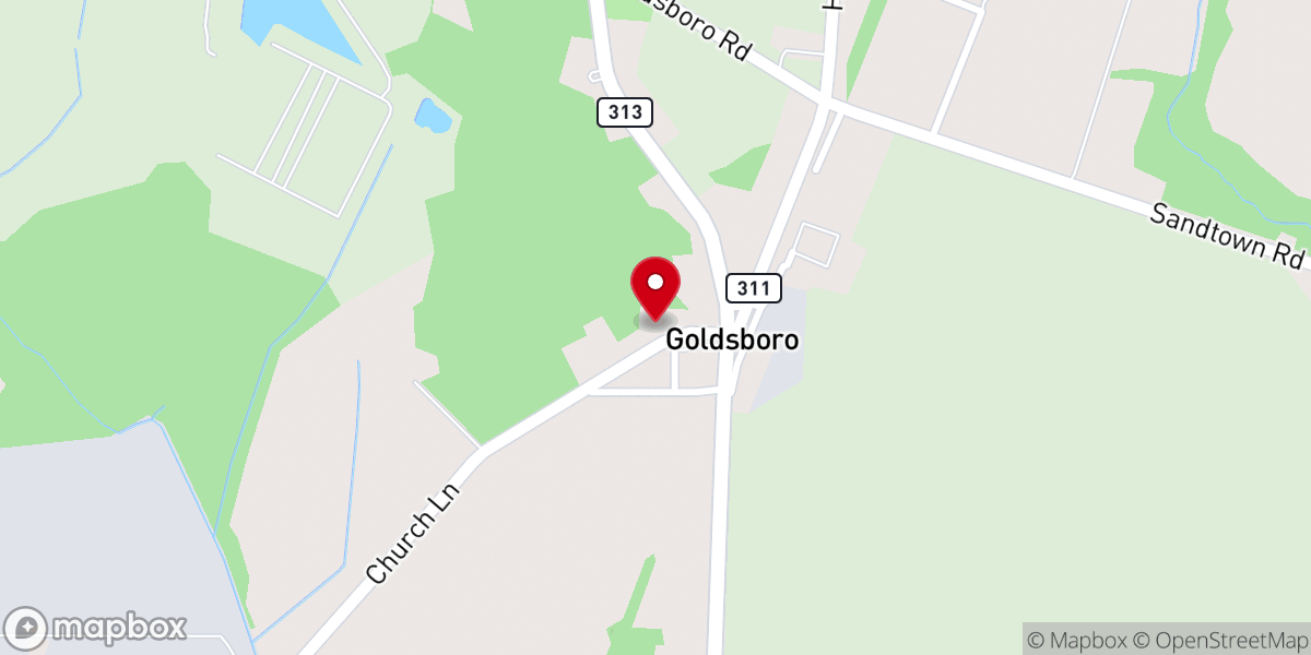 Map showing location of Trinity Methodist Church