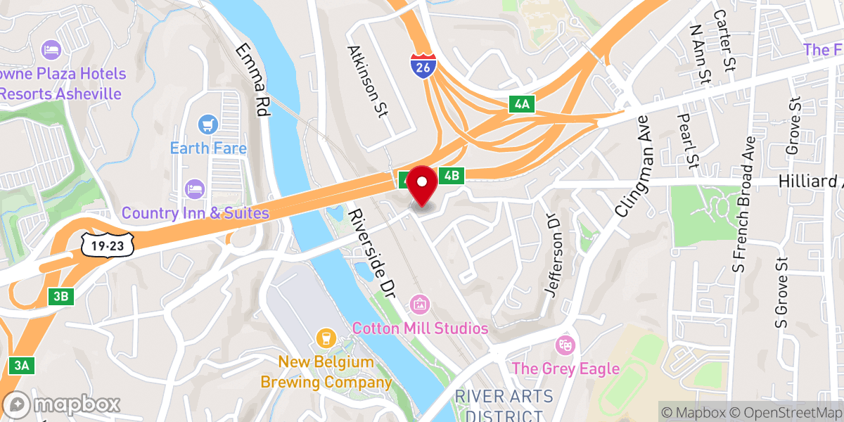 Map showing location of Asheville United Christian Church