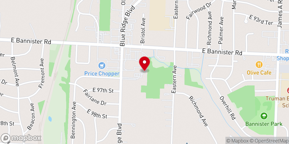 Map showing location of Victory Church