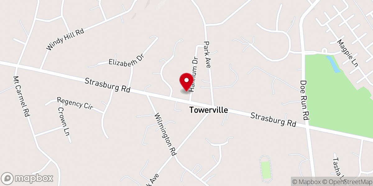 Map showing location of Towerville Christian Church