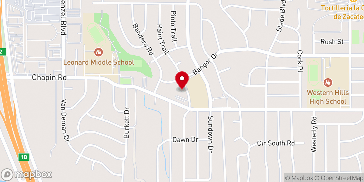 Map showing location of Westside Presbyterian Church