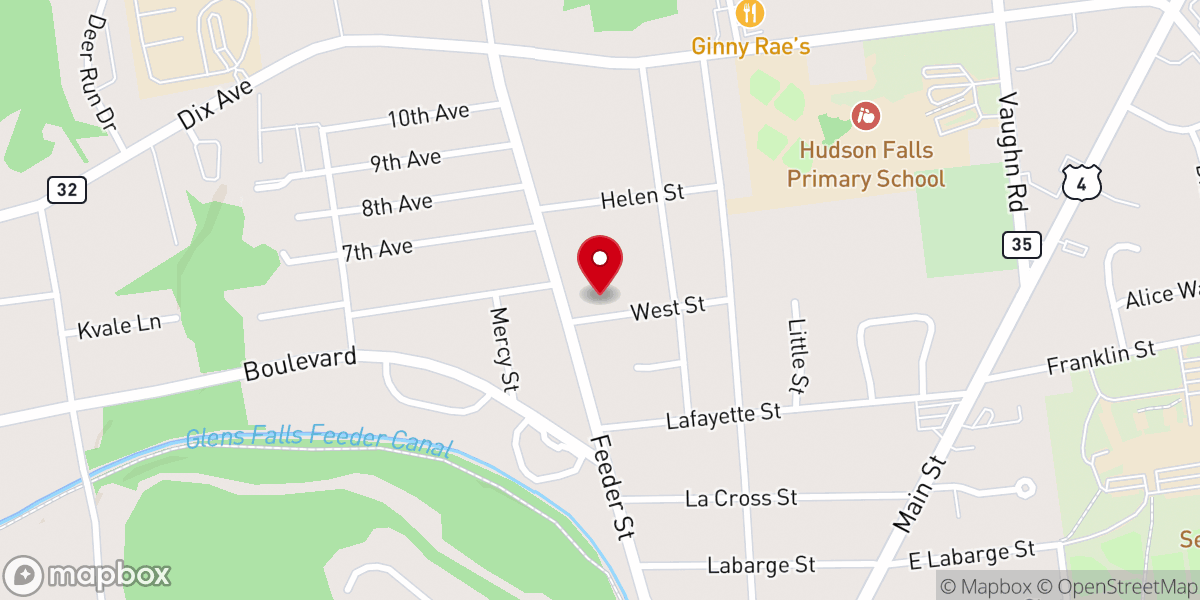 Map showing location of Greater Glens Falls Bible Baptist