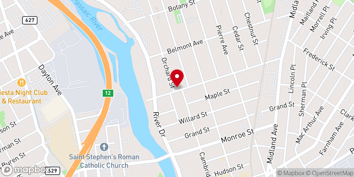 Map showing location of Full Gospel Church of Garfield NJ