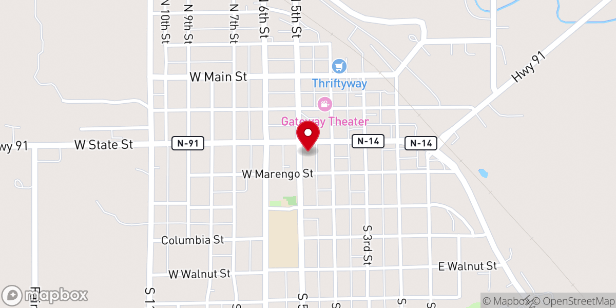 Map showing location of Zion Lutheran Church
