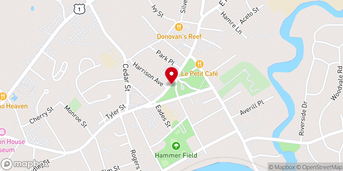 Map showing location of First Baptist Church-Branford