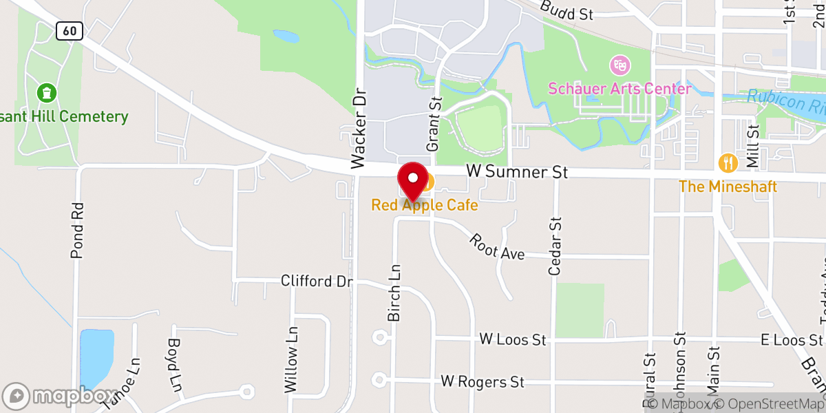 Map showing location of Glacier Hills Bible Church