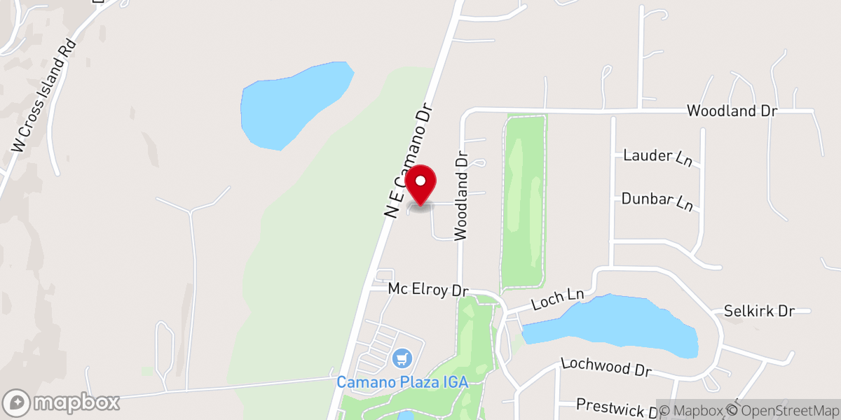Map showing location of Island Baptist Church