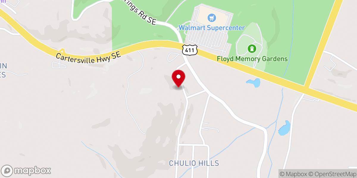 Map showing location of Bryant Chapel