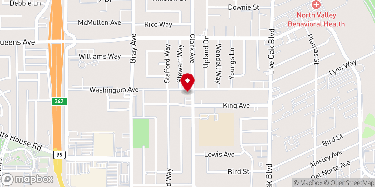 Map showing location of Cornerstone Church of Yuba City