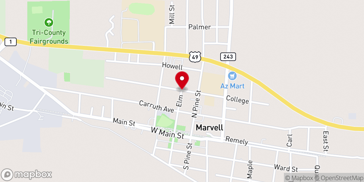 Map showing location of Amazing Grace Community Church