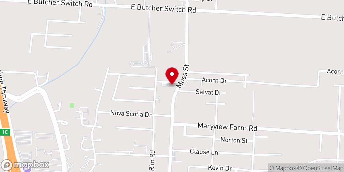 Map showing location of Calvary Baptist Church