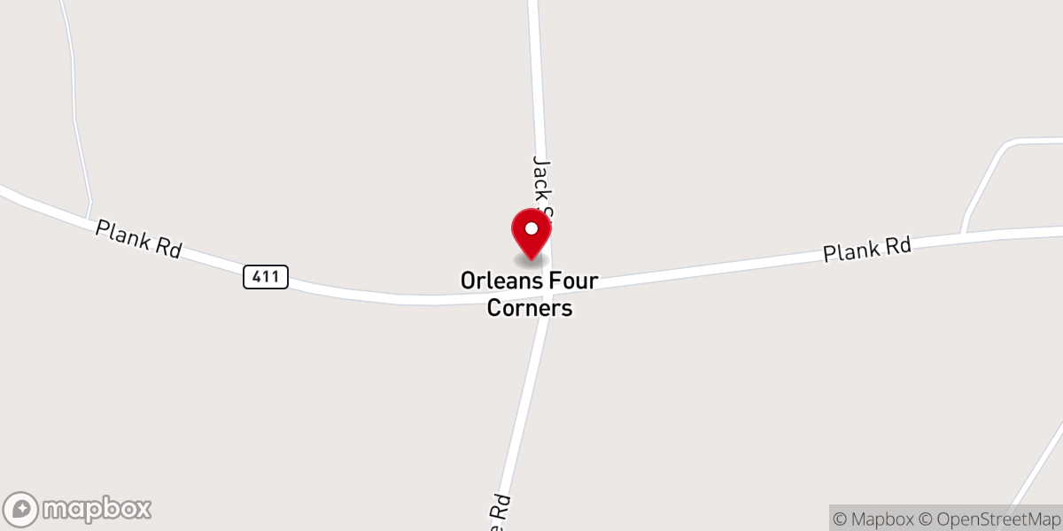 Map showing location of Evangelical Lutheran Church At Orleans Four Corners