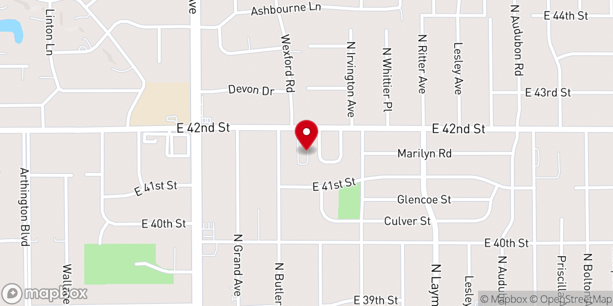 Map showing location of First Trinity Evangelical Lutheran Church