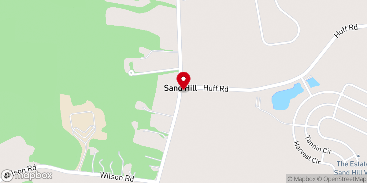 Map showing location of Sand Hill Church