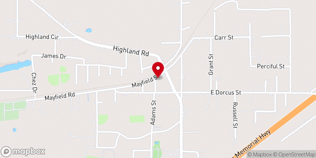 Map showing location of Prices Chapel Baptist Church