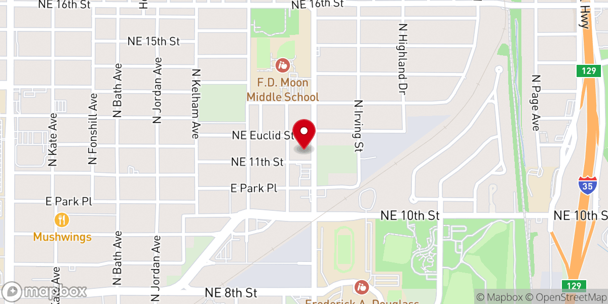 Map showing location of St. Mary's CME Church