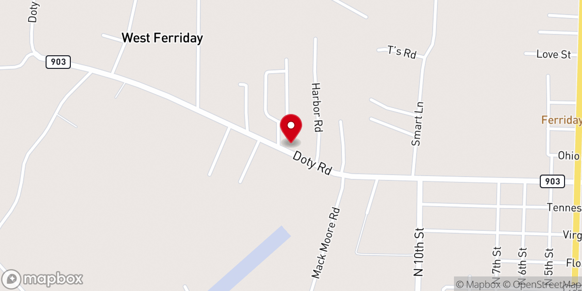 Map showing location of Rosehill Baptist Church