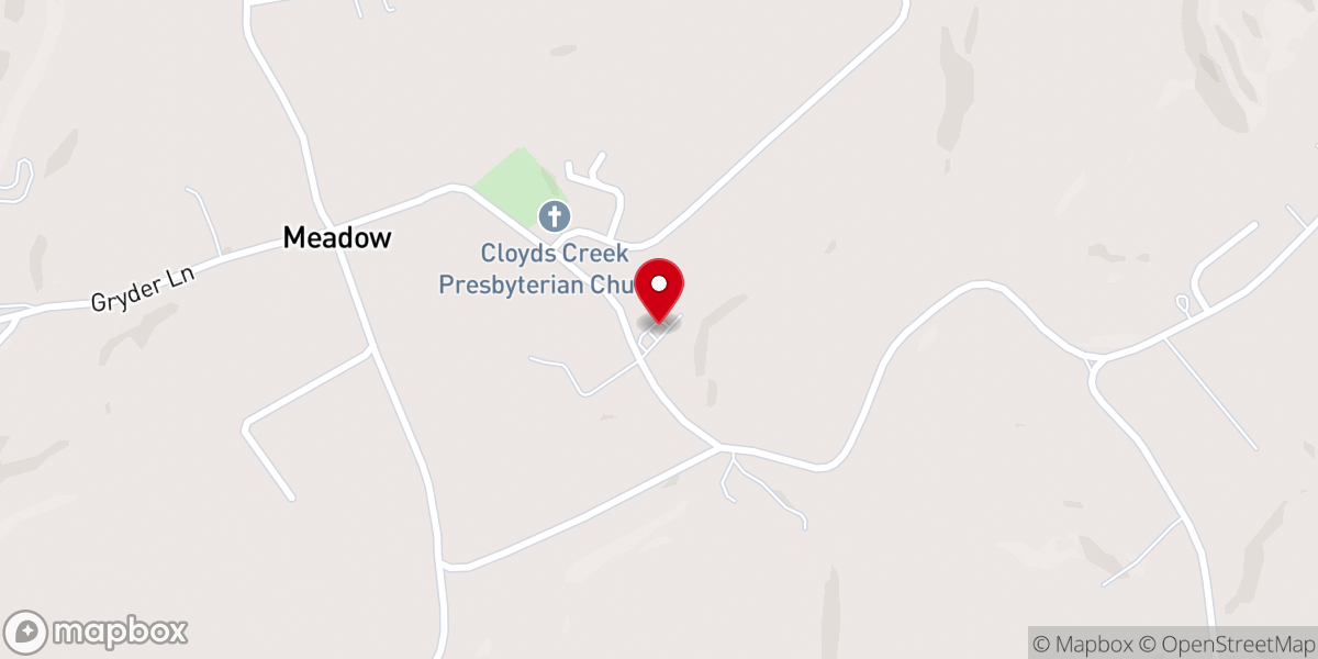 Map showing location of Meadow United Methodist Church