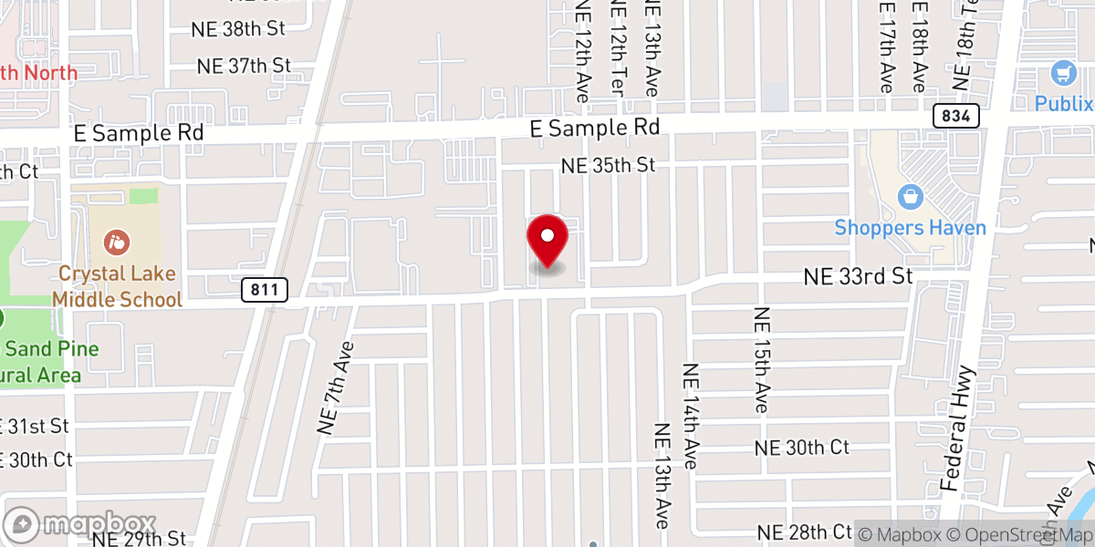 Map showing location of First Brazilian Baptist Church