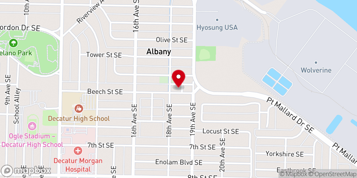 Map showing location of Abundant Life Church