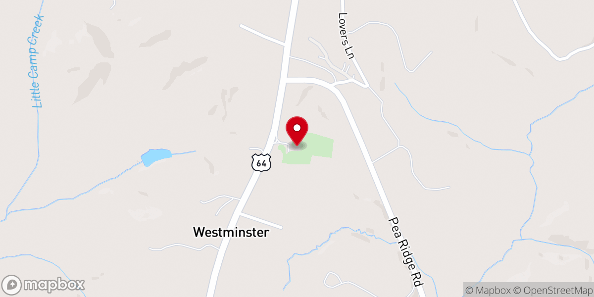 Map showing location of Brittain Presbyterian Church