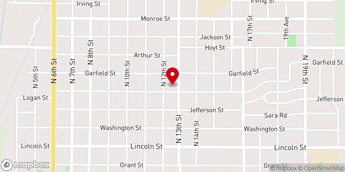 Map showing location of Beatrice Mennonite Church