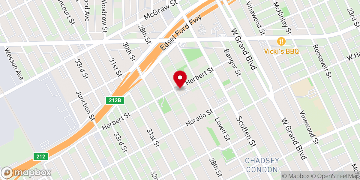 Map showing location of Bethel Temple Baptist Church