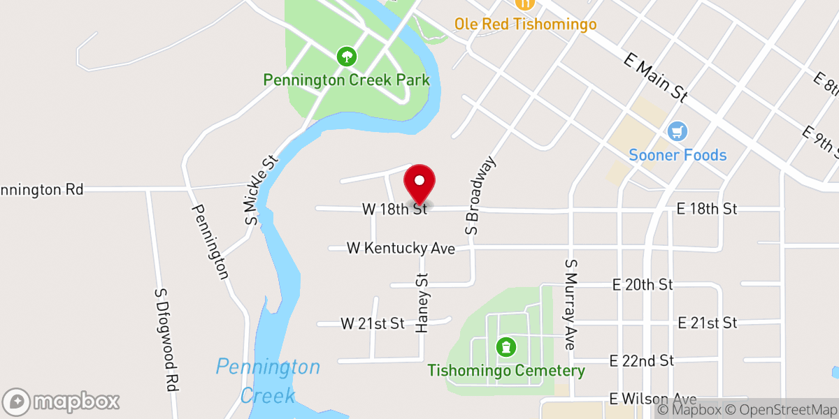 Map showing location of Methodist Parsonage