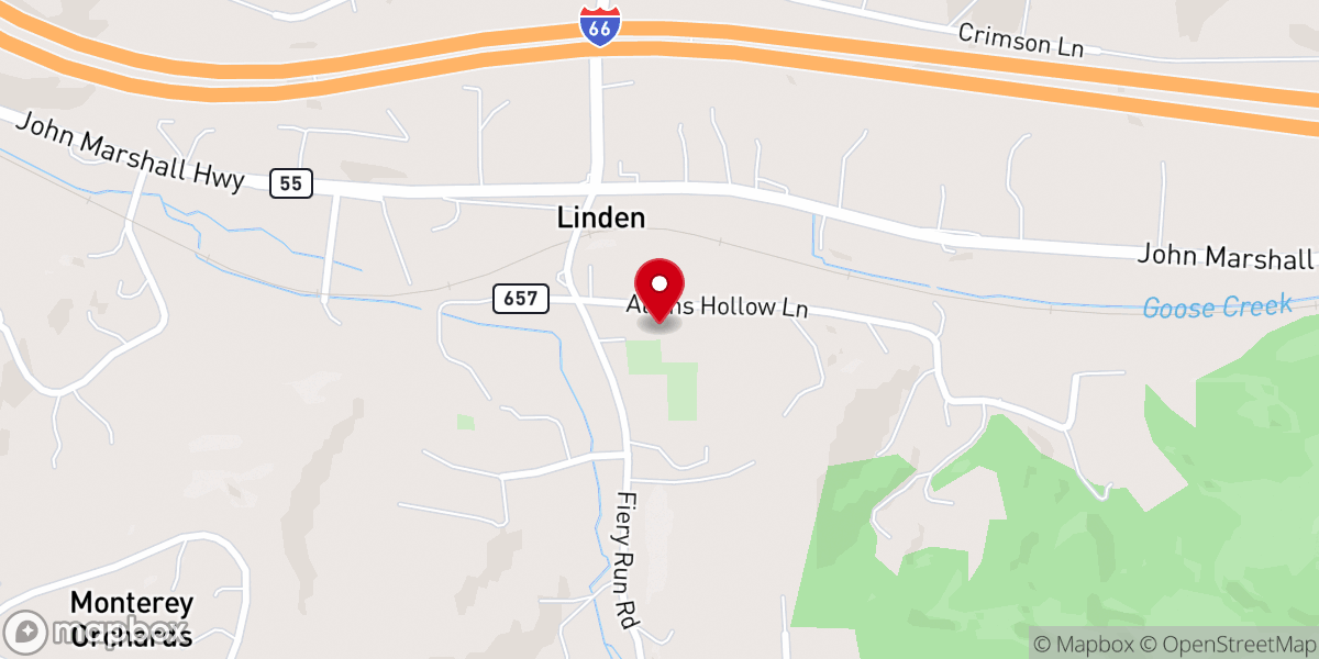 Map showing location of Little Chapel Baptist Church