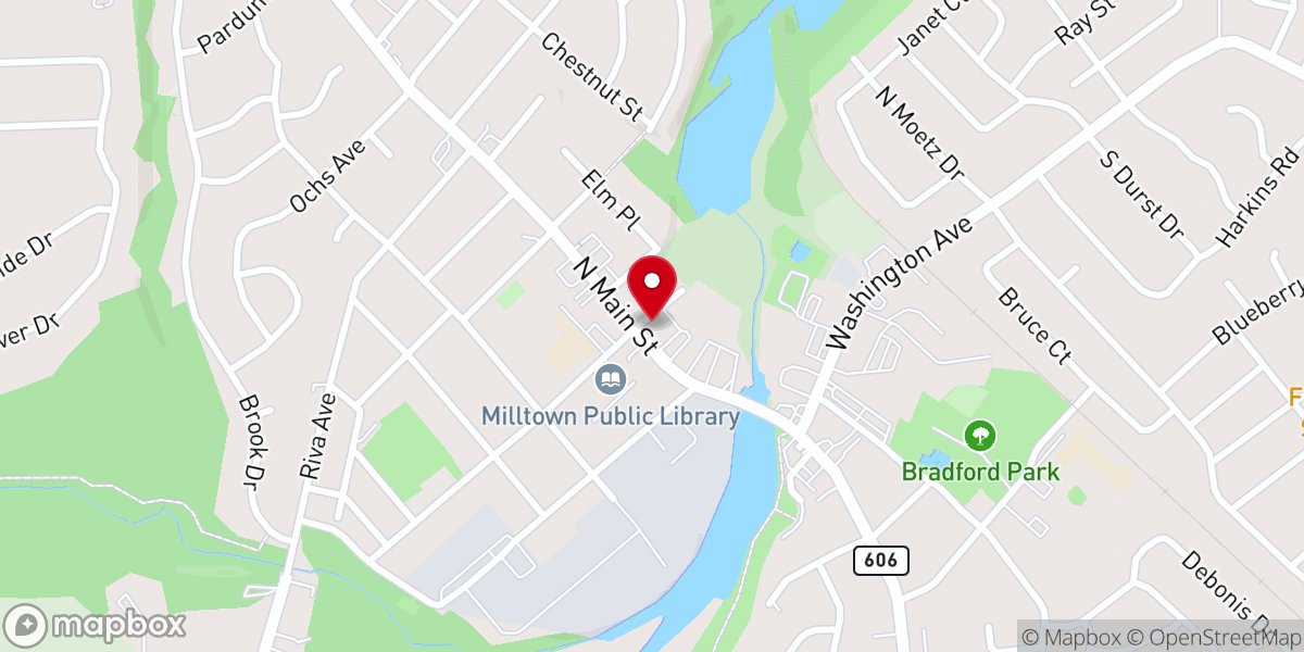Map showing location of United Methodist Church of Milltown