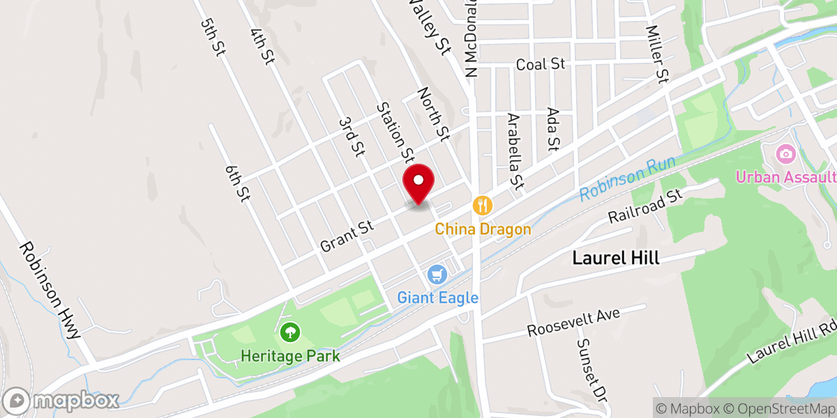 Map showing location of McDonald Presbyterian Church