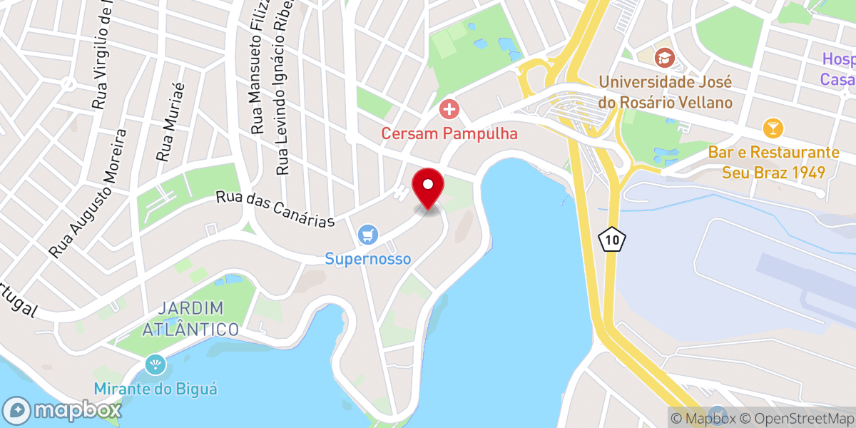 Map showing location of Igreja Estação BH