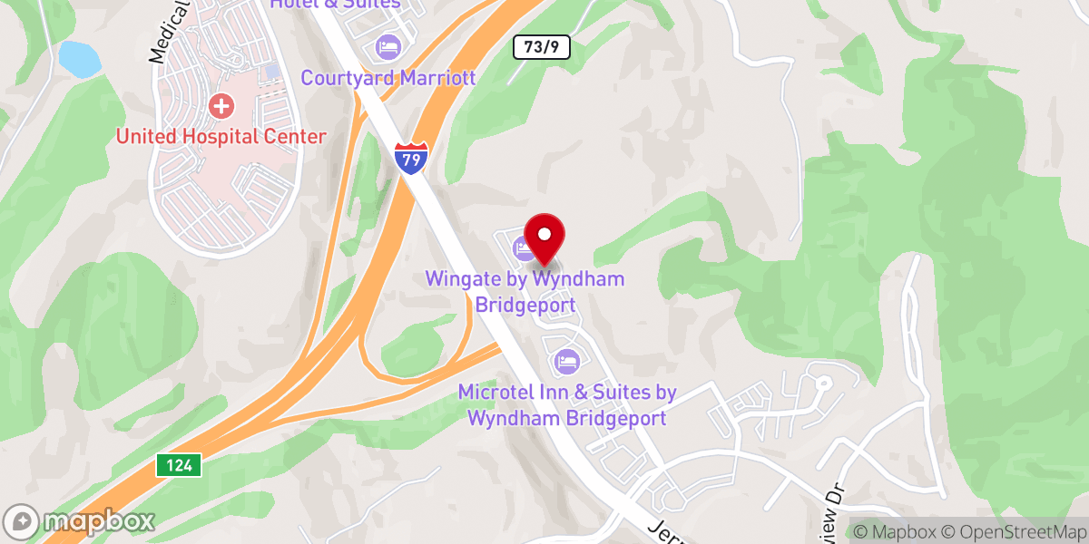 Map showing location of Bridgeport Conference Center